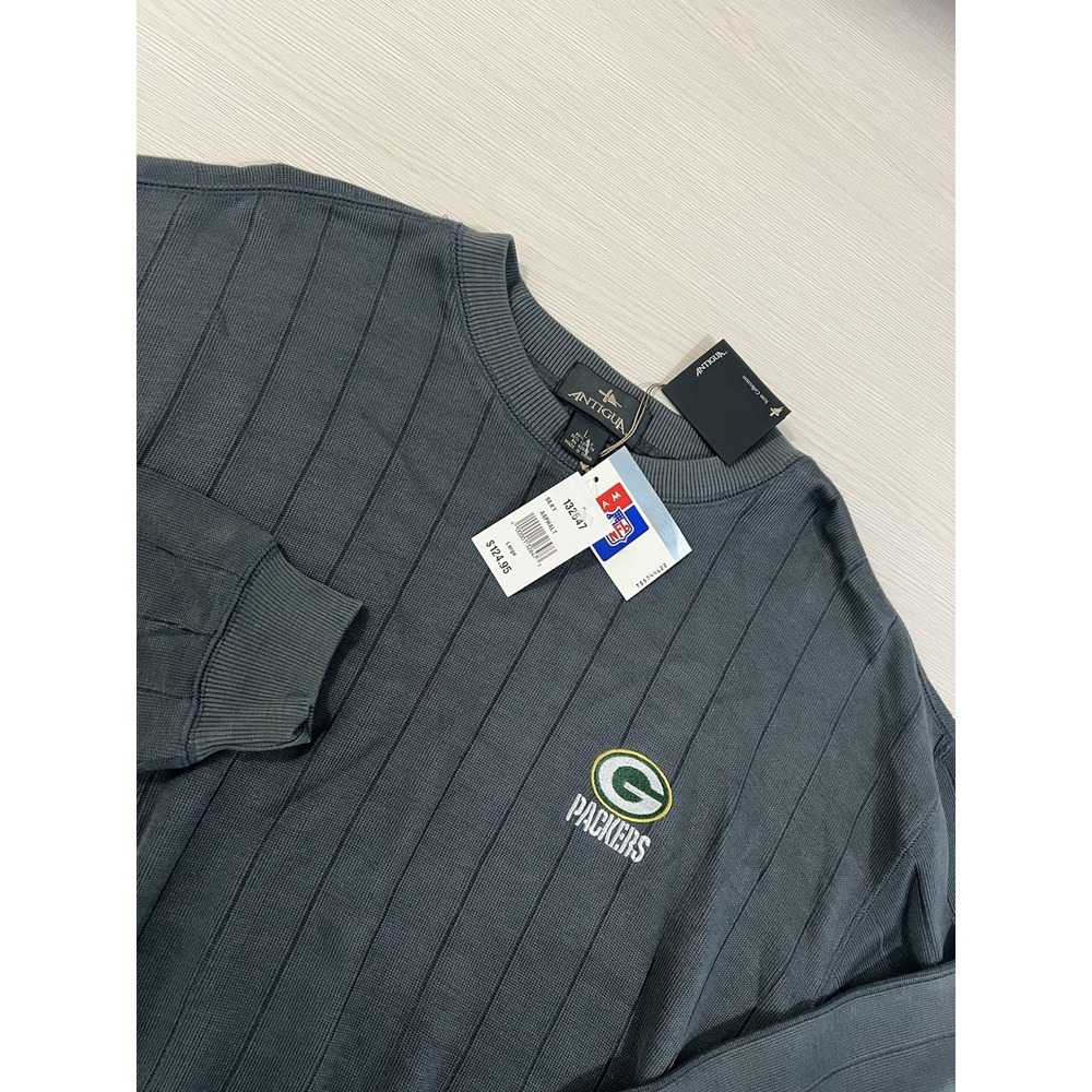 Packers Silk‎ Sweater Men's L Grey New  Antigua Knit